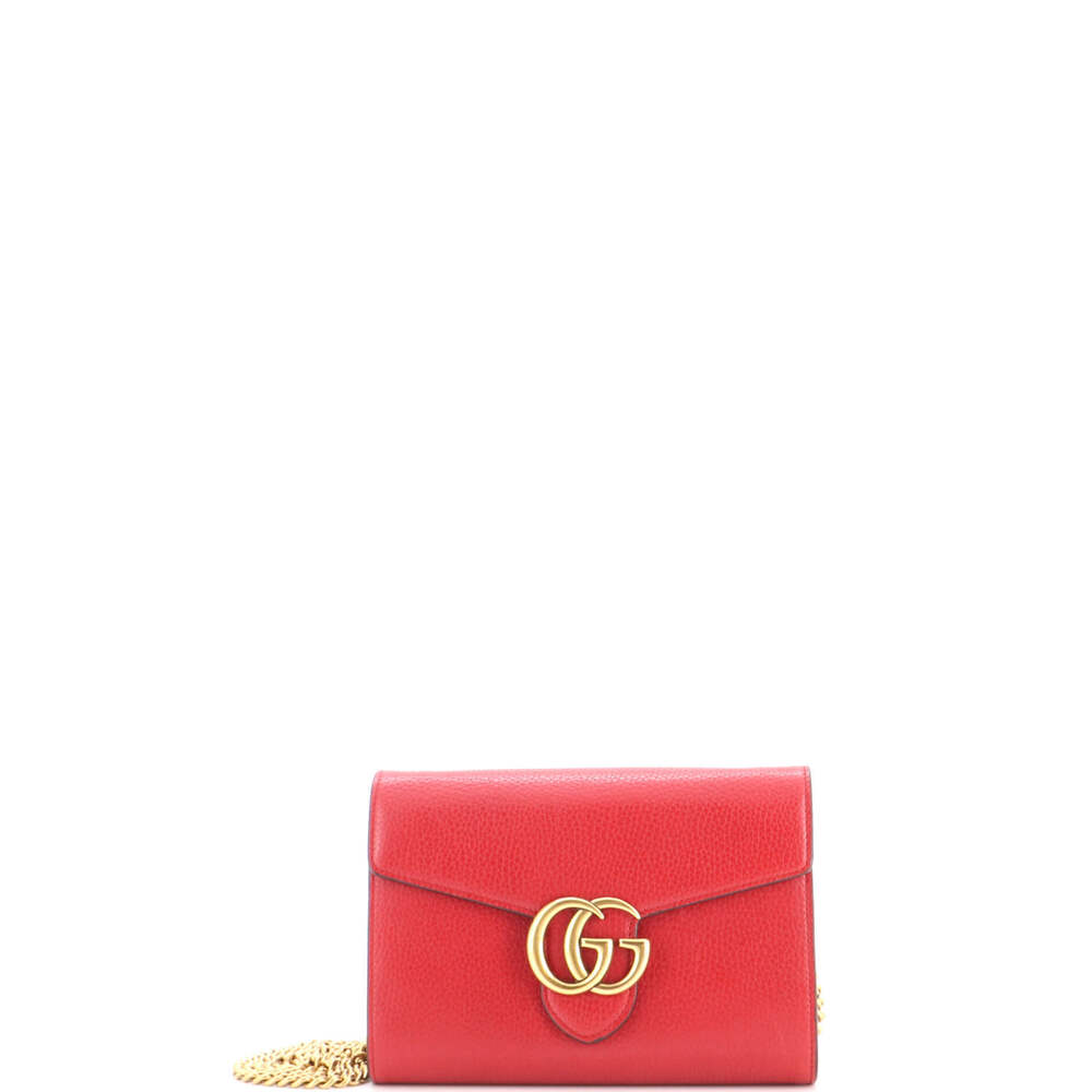 Gucci Mini GG Marmont Chain Wallet Leather